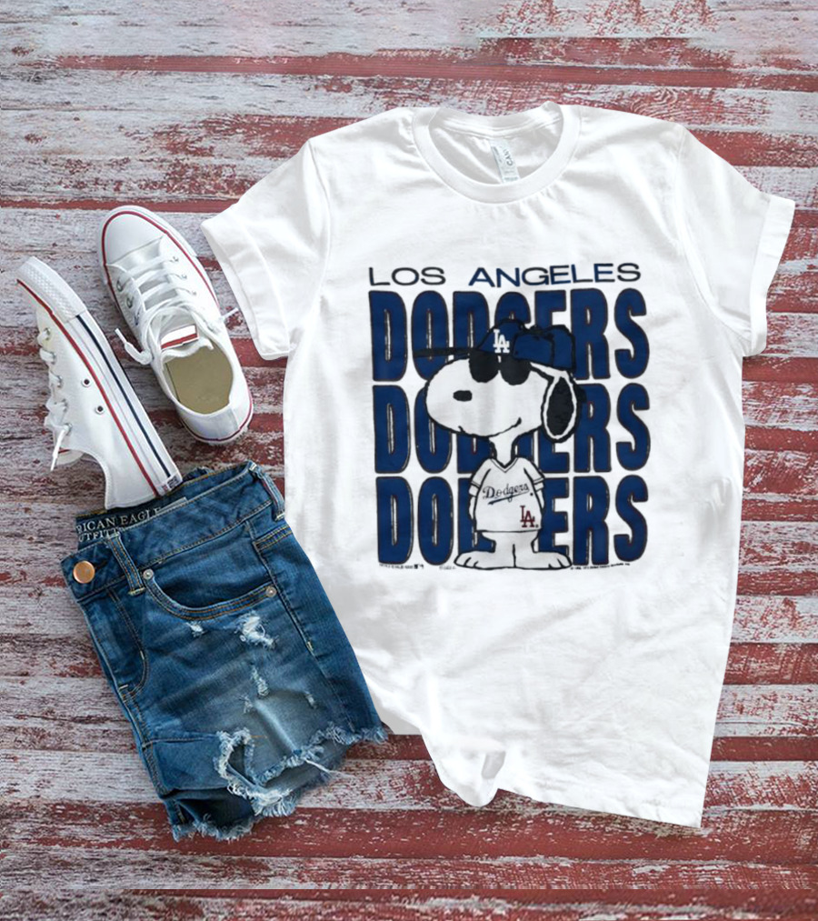 Snoopy Los Angeles Dodgers Jersey Vintage Style T-Shirt