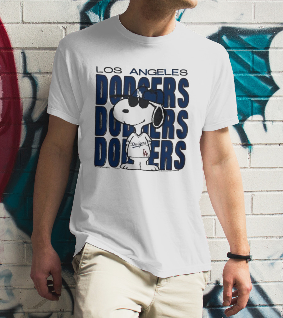 Snoopy Los Angeles Dodgers Jersey Vintage Style T-Shirt