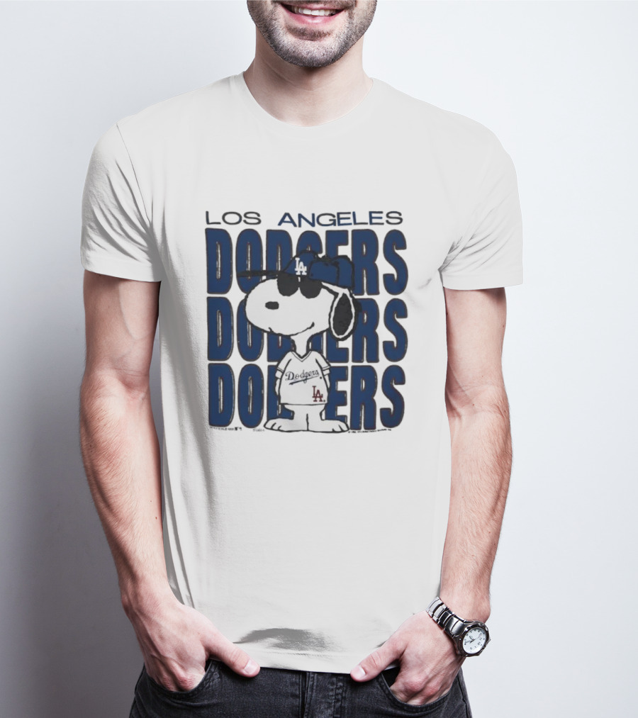 Snoopy Los Angeles Dodgers Jersey Vintage Style T-Shirt