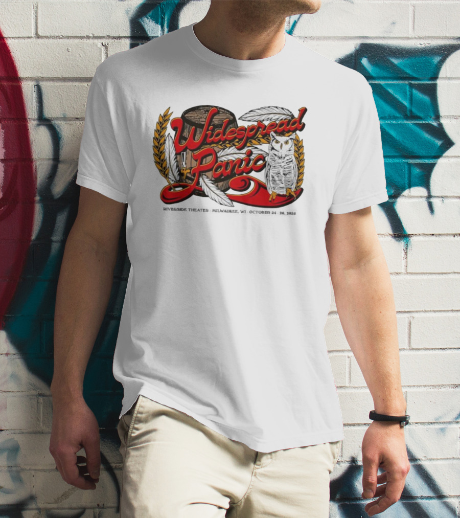 Widespread Panic Owl And Barrel Milwaukee Riverside Theater Event T-Shirt