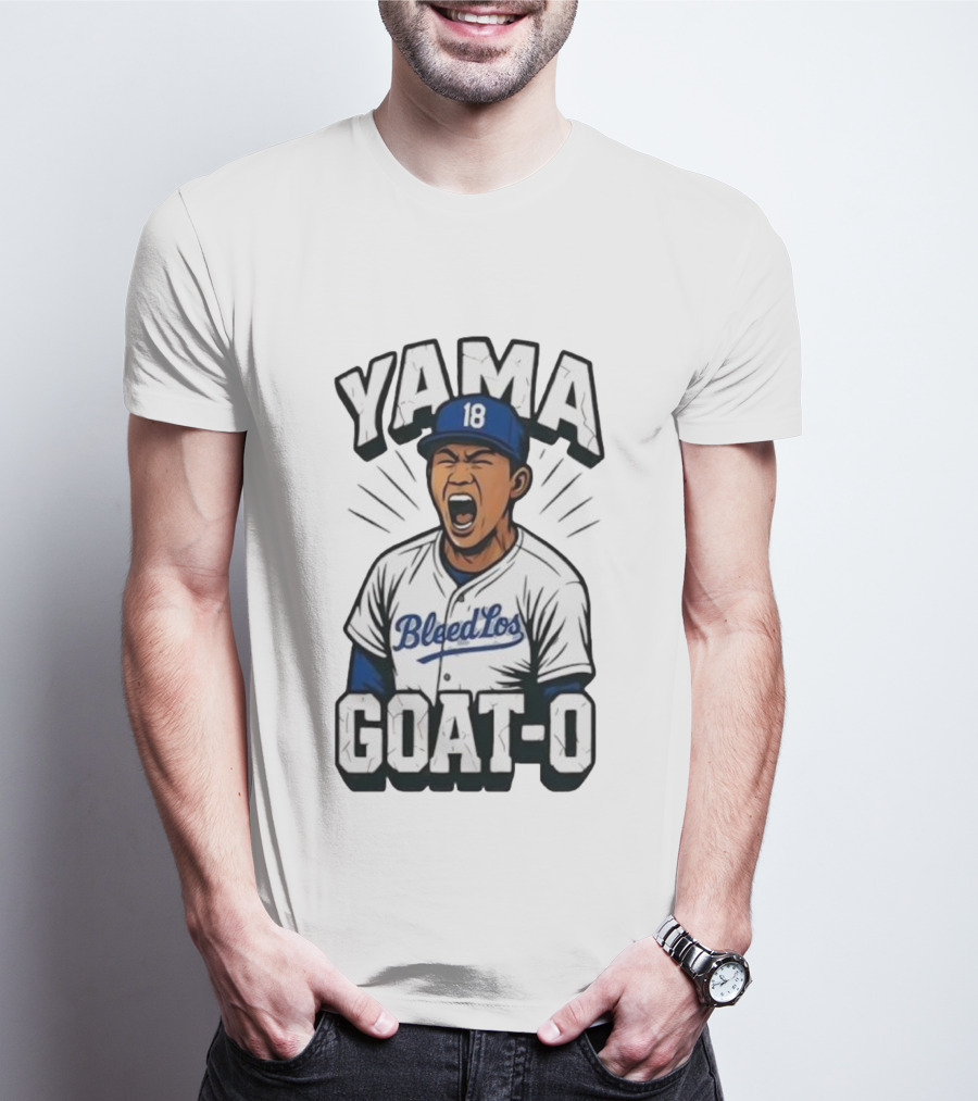 Yama 18 Bleed Los Goat-O Baseball Player T-Shirt