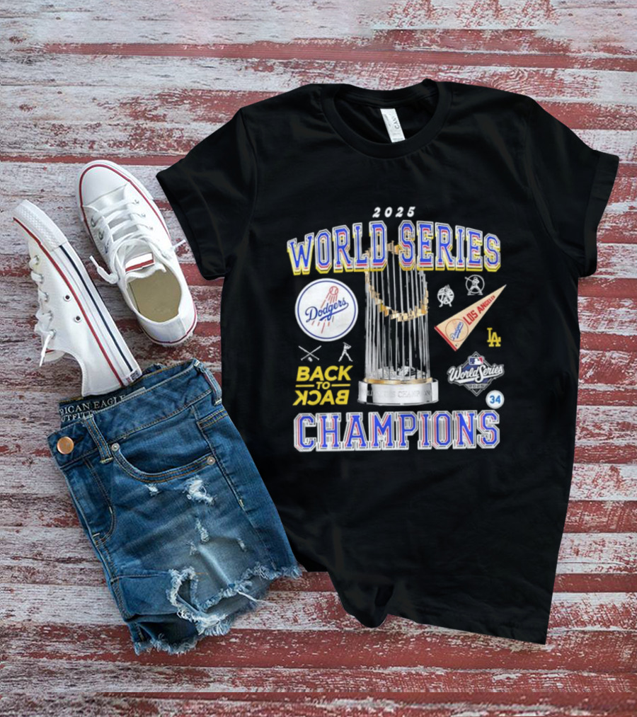 2025 World Series Champions Los Angeles Dodgers Back-to-Back Triumph T-Shirt