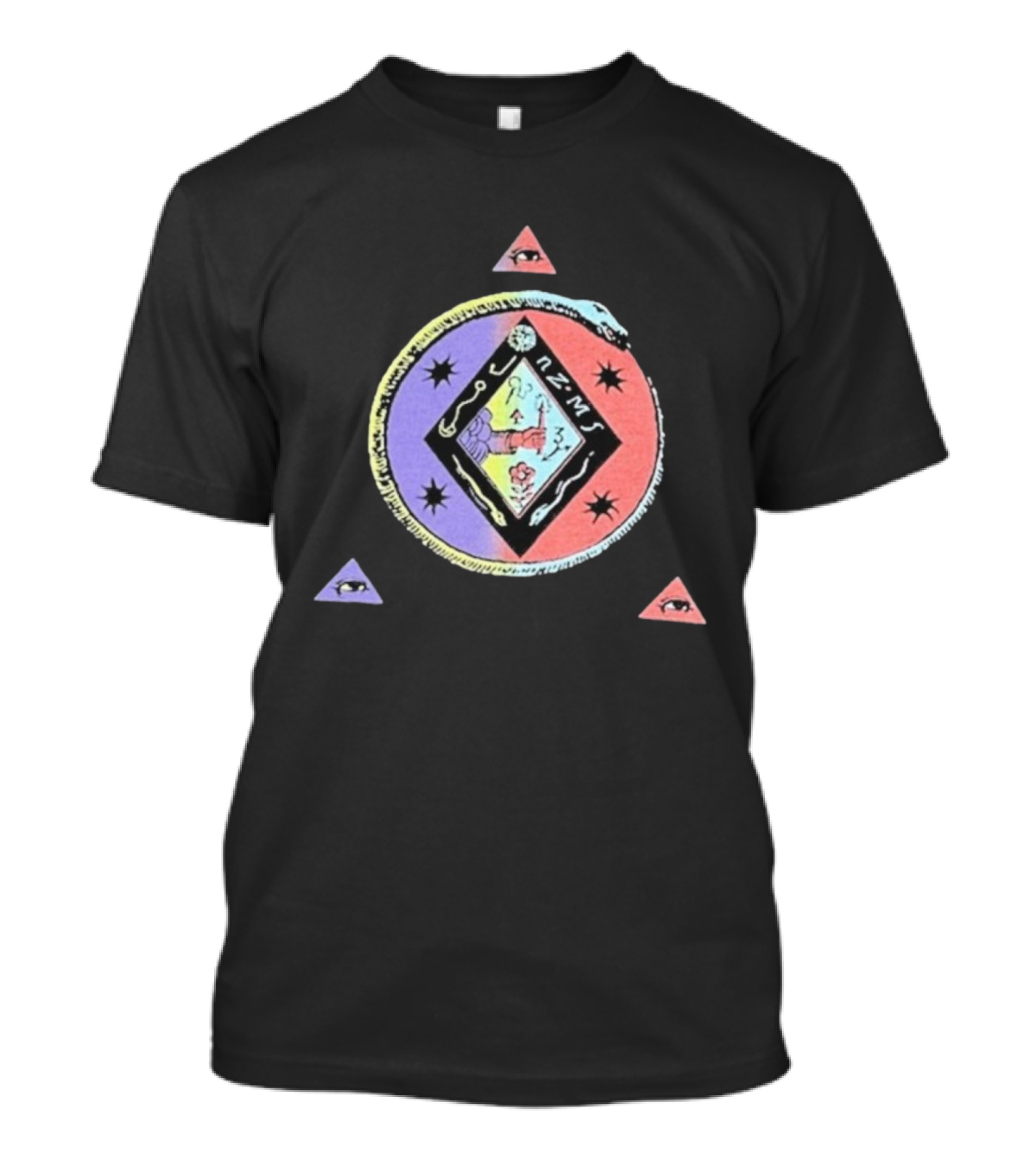 Ancient Symbols Serpent Encircled Eye Triangles Mysterious Insignia T-Shirt