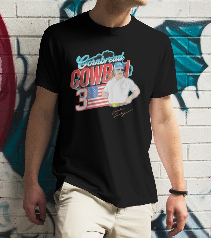 Cornbread Cowboi American Flag 3 Racing Fan T-Shirt