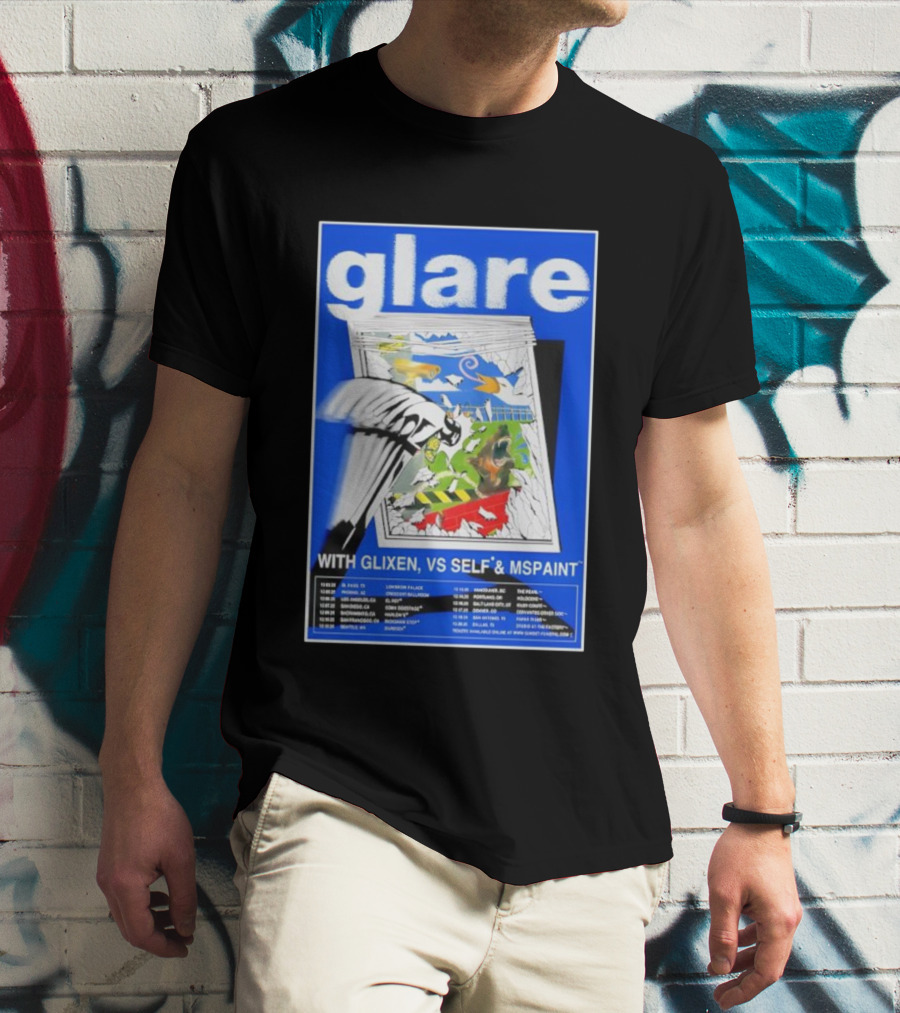 Glare Tour December 2025 With Glixen VS Self MSPAINT Concert Dates T-Shirt
