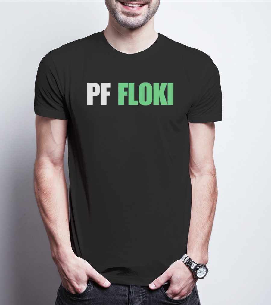 PF Floki Green And White Bold Text T-Shirt