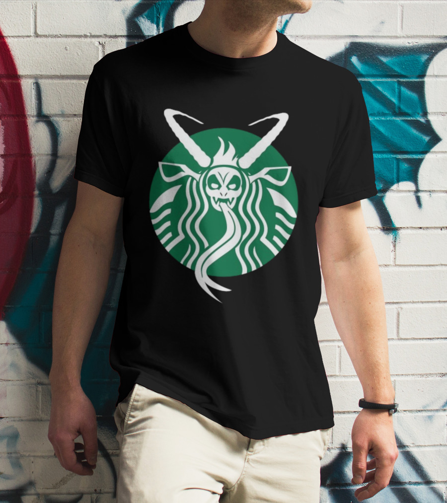 Starbucks Krampuspresso Christmas Coffee Monster Design T-Shirt