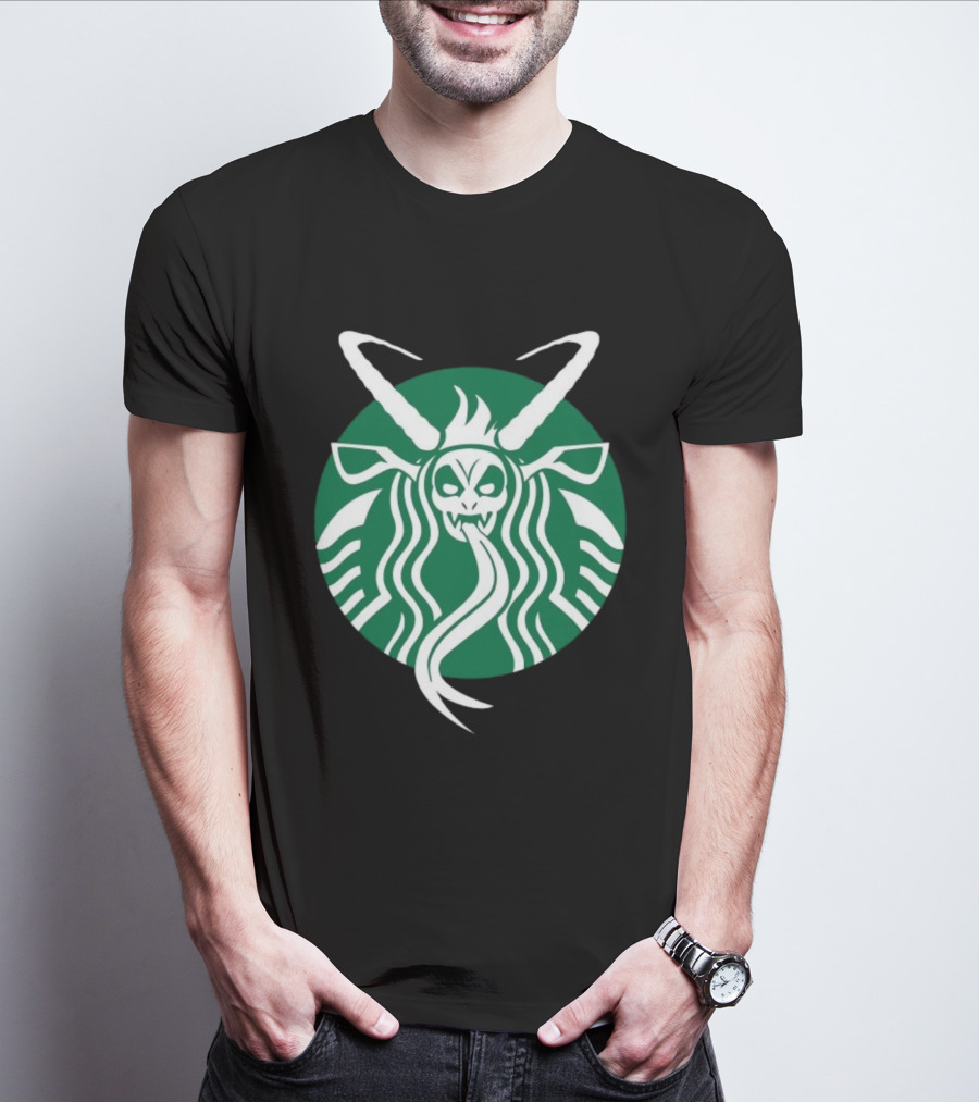Starbucks Krampuspresso Christmas Coffee Monster Design T-Shirt
