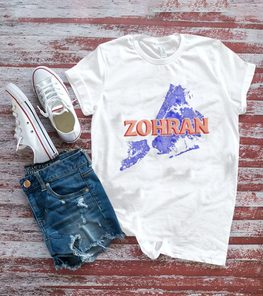 Zohran Mamdani NYC Mayor 2025 Campaign Blue Map Design T-Shirt