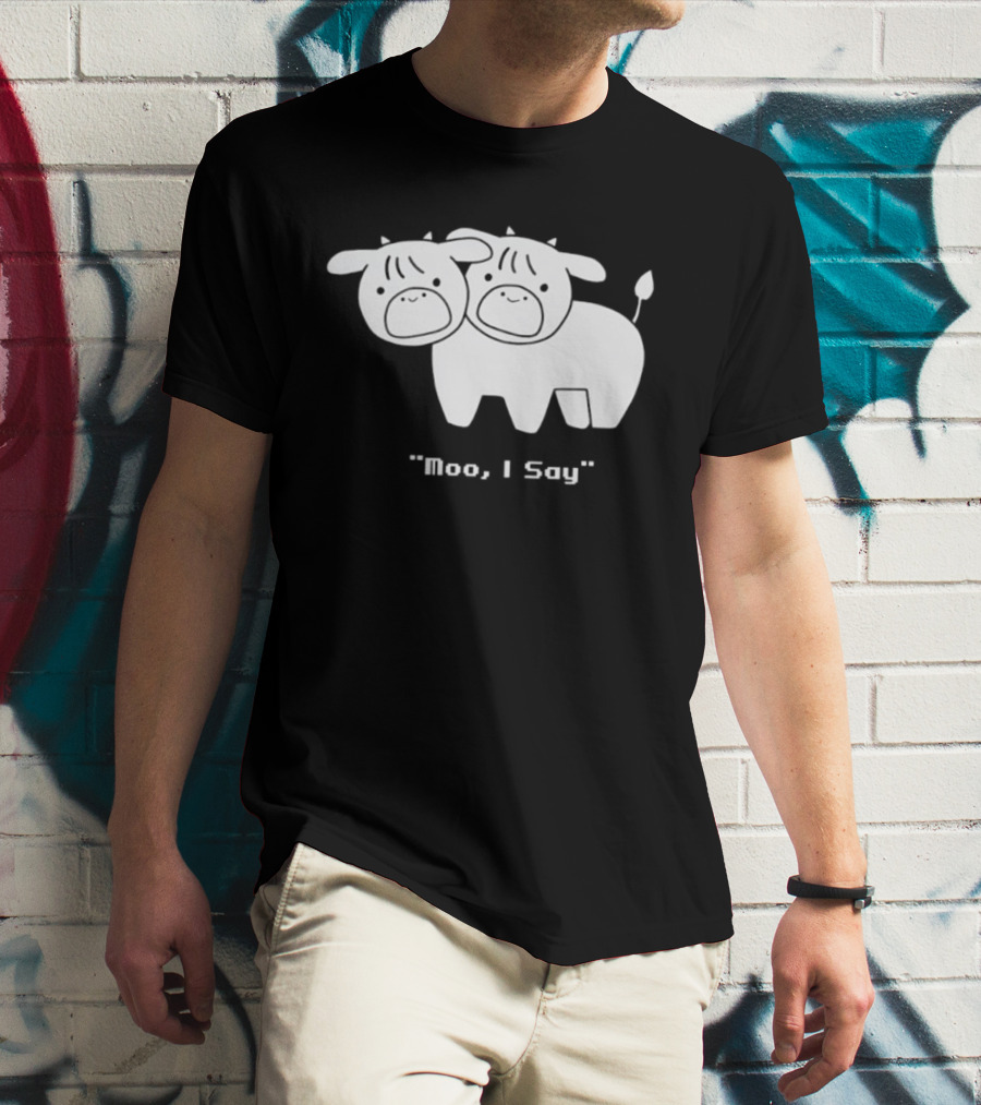Cows Moo I Say Cute Double Cow Twins T-Shirt