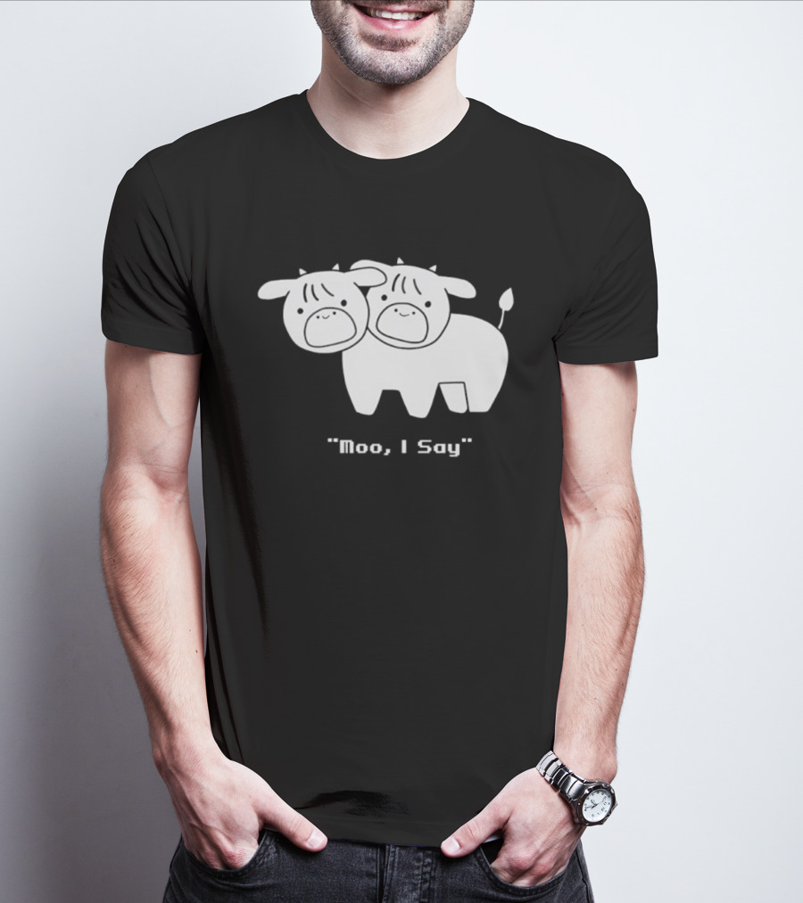 Cows Moo I Say Cute Double Cow Twins T-Shirt