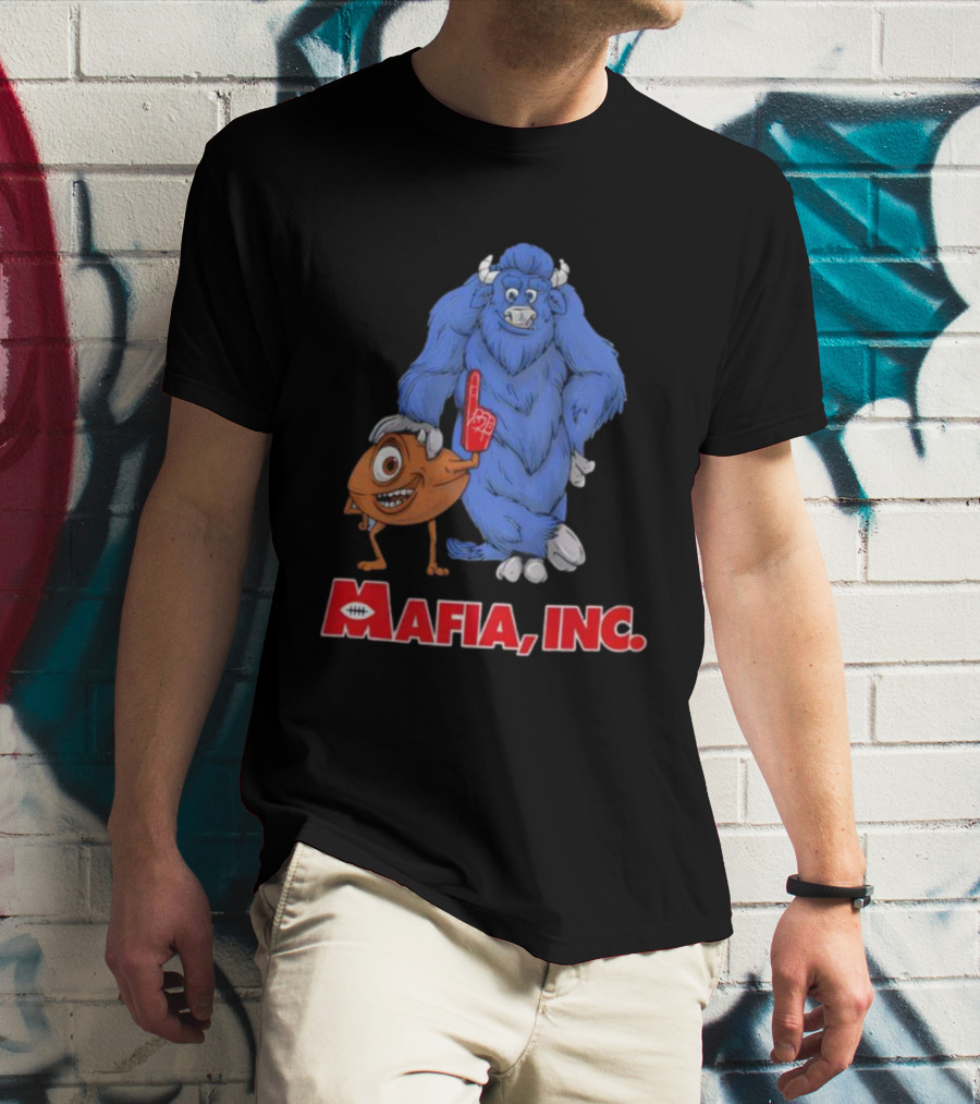 Buffalo Bills Mafia Inc Mascot Big Blue Yeti And Football Character T-Shirt