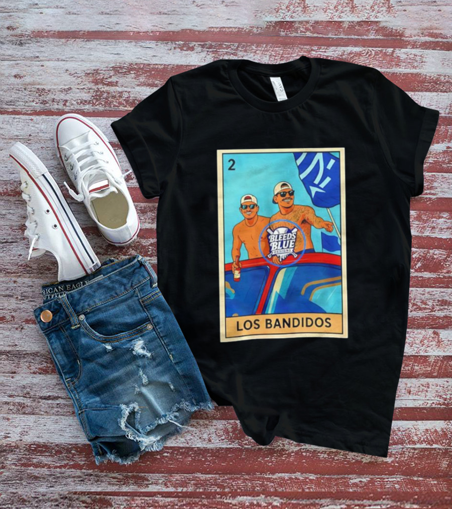Dodgers Los Bandidos Loteria Card Bleeds Blue Designs T-Shirt