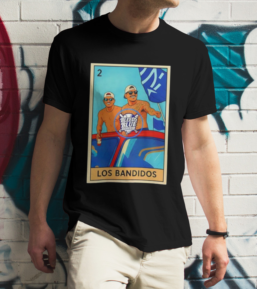 Dodgers Los Bandidos Loteria Card Bleeds Blue Designs T-Shirt