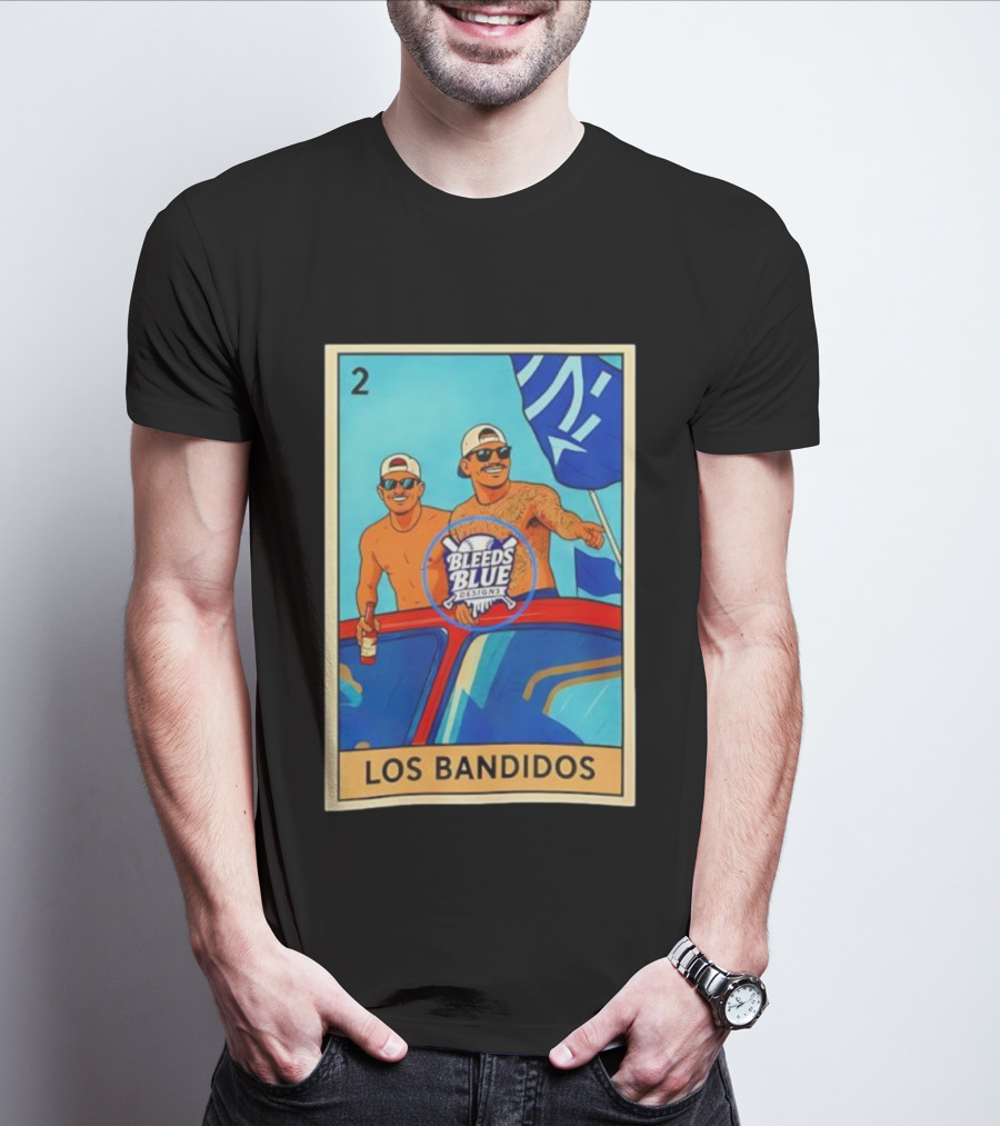 Dodgers Los Bandidos Loteria Card Bleeds Blue Designs T-Shirt