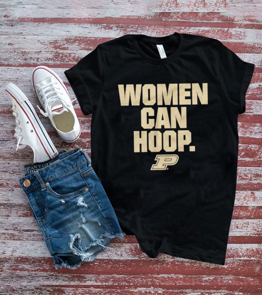 Purdue Boilermakers Women Can Hoop Basketball Logo T-Shirt