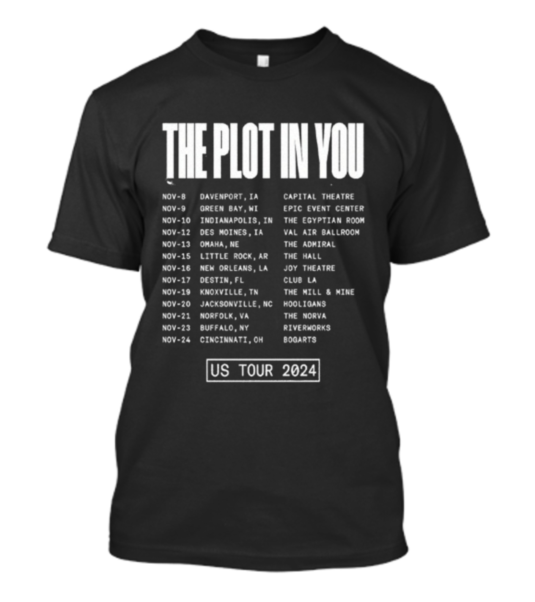 The Plot In You US Tour 2024 Dates And Venues T-Shirt
