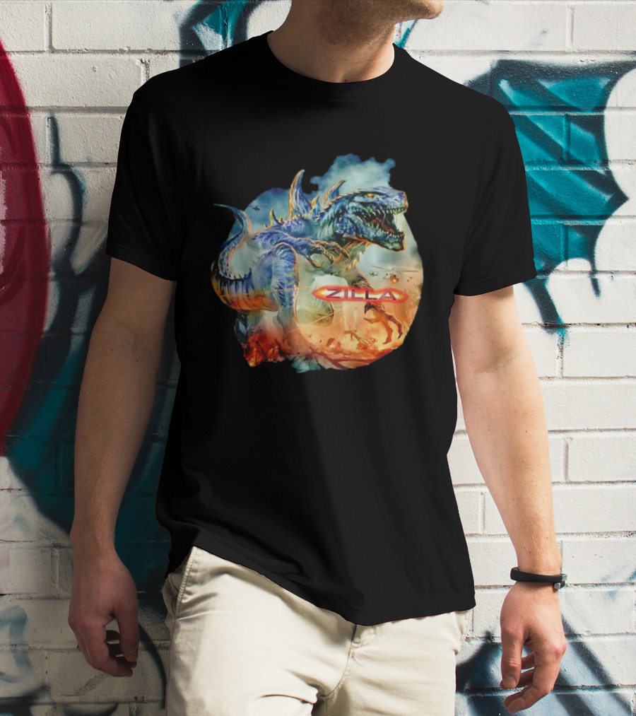Zilla Monster Mania Epic Battle Chaos Scene T-Shirt