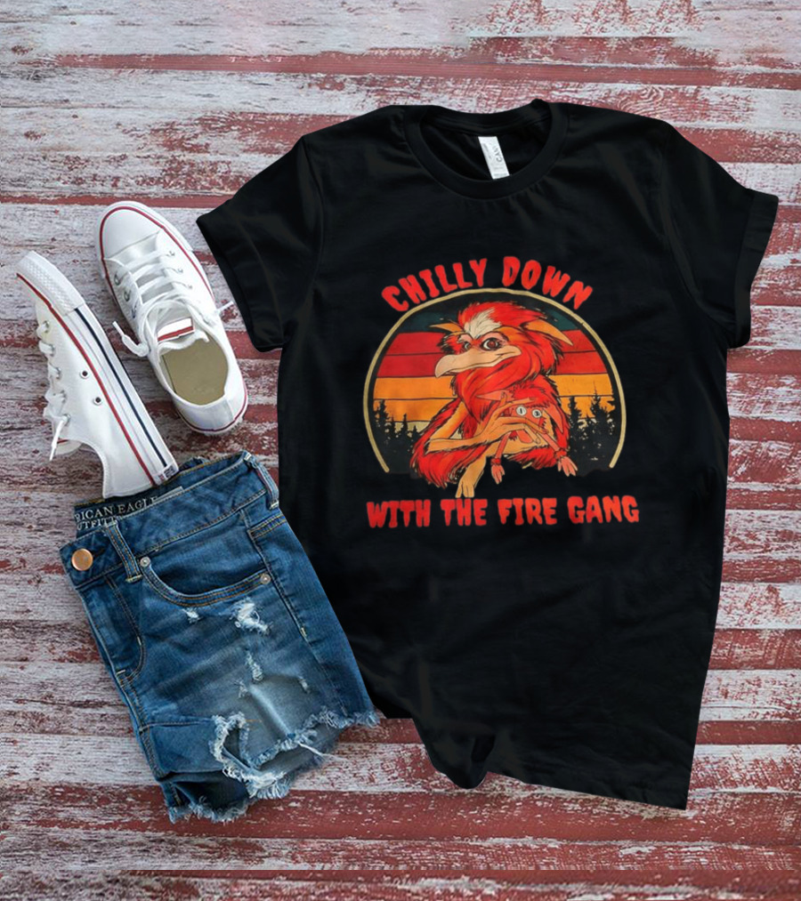 Chilly Down With The Fire Gang Retro Vintage Forest Creature T-Shirt