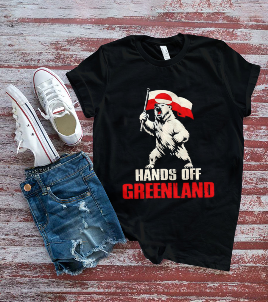 Hands Off Greenland Flag Bear Support Greenland T-Shirt