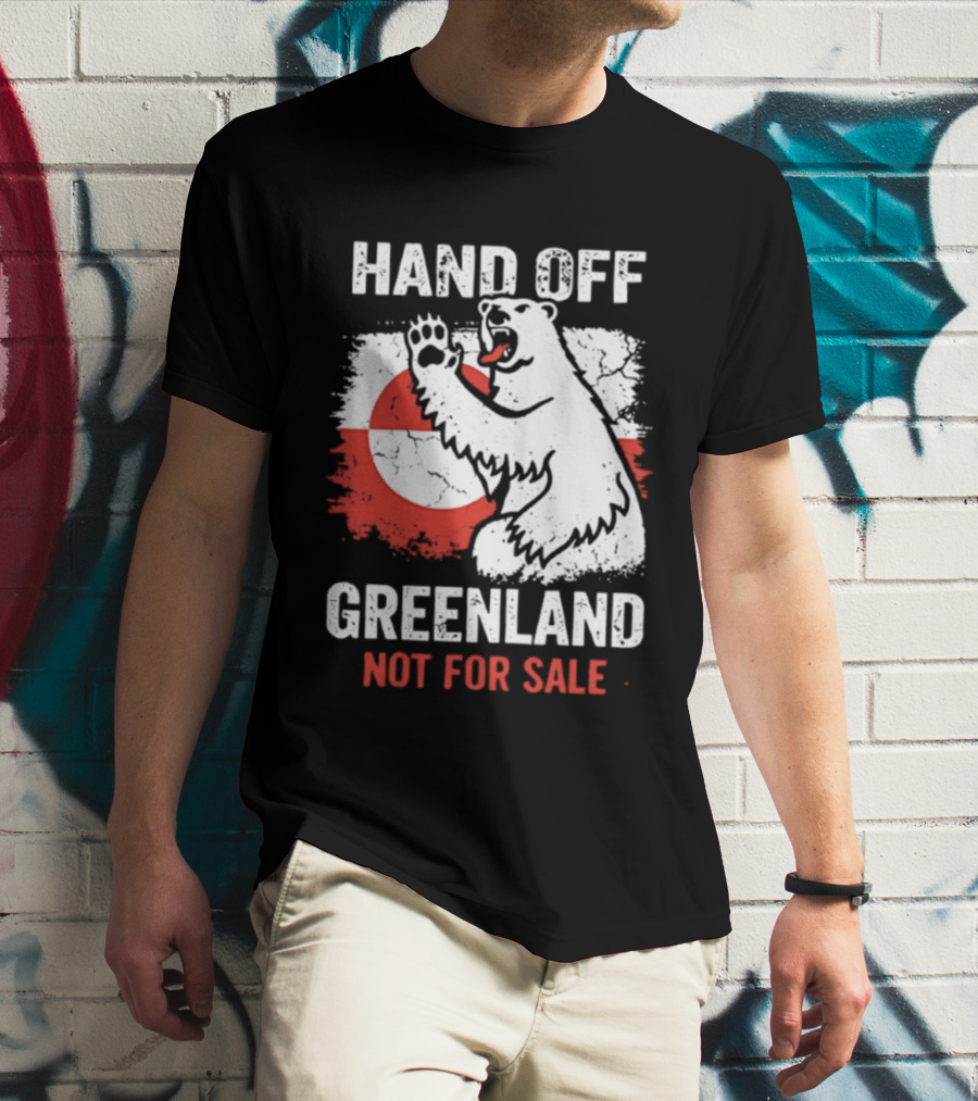 Hand Off Greenland Not For Sale Polar Bear Flag T-Shirt