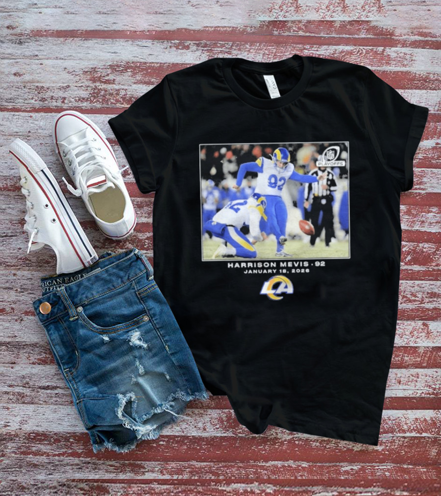 Harrison Mevis Los Angeles Rams NFL Playoffs Kick 92 T-Shirt