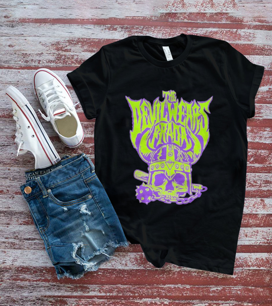 The Devil Wears Prada Viking Skull With Mace And Chain T-Shirt