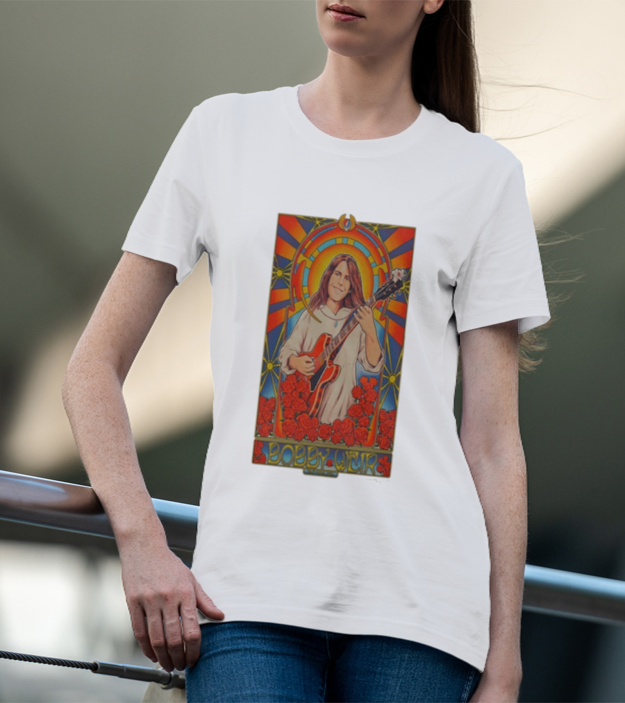 Bobby Weir 1947 2026 NFA Roses Psychedelic Art Nouveau T-Shirt