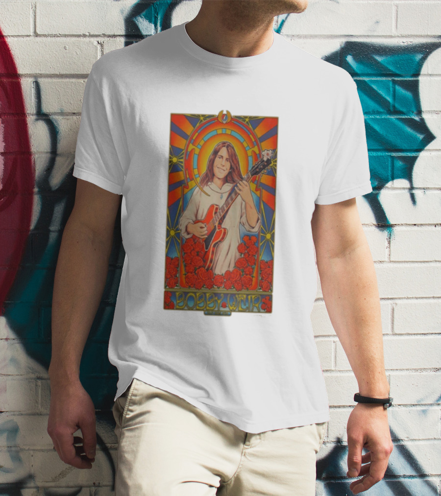 Bobby Weir 1947 2026 NFA Roses Psychedelic Art Nouveau T-Shirt