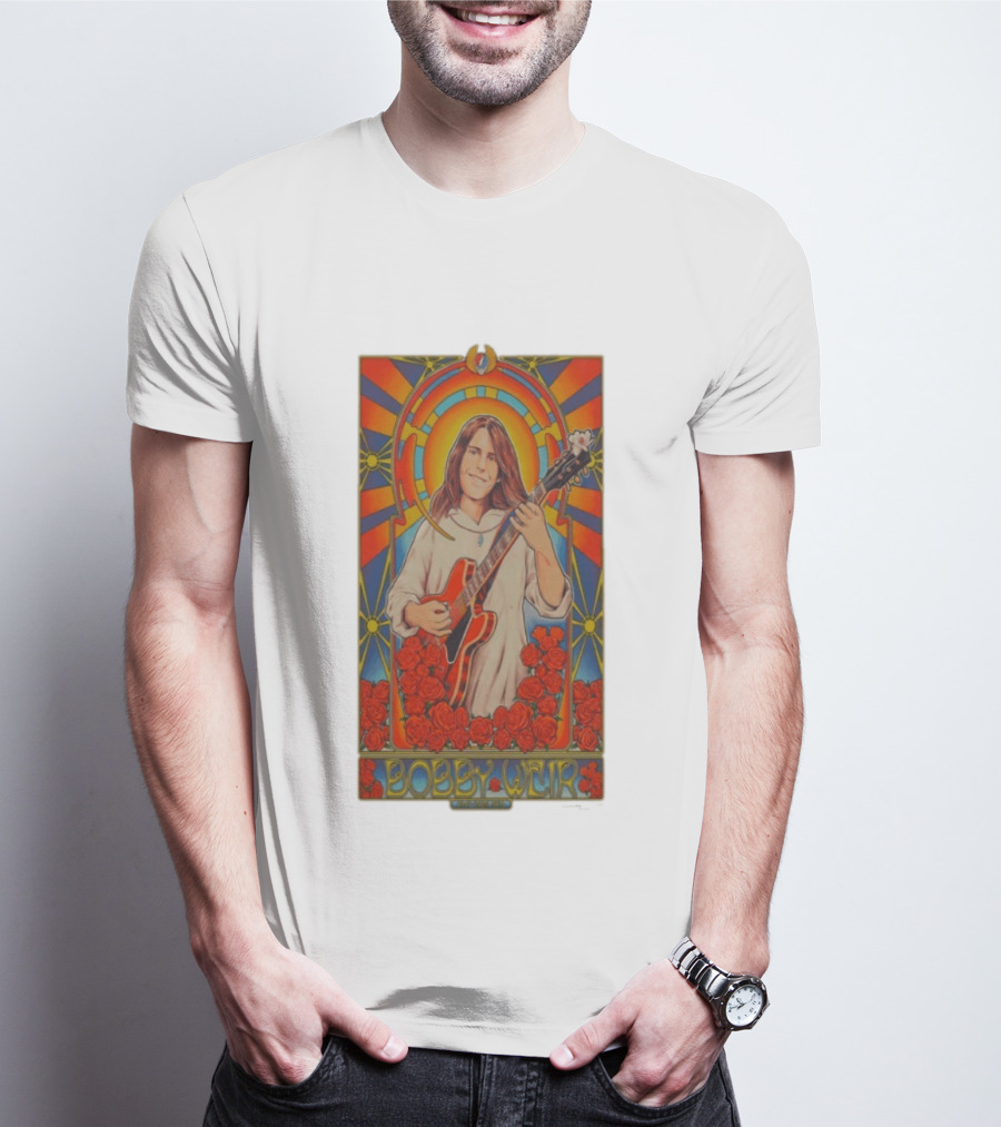 Bobby Weir 1947 2026 NFA Roses Psychedelic Art Nouveau T-Shirt