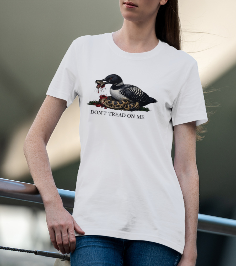 Common Loon Snake Blood Don't Tread On Me T-Shirt