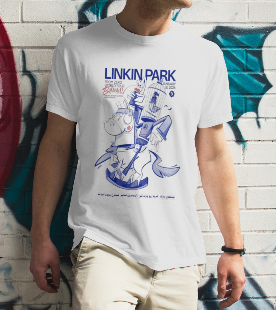 Linkin Park Road To Revolution Bahrain Tour Jan 18 2026 Signed T-Shirt