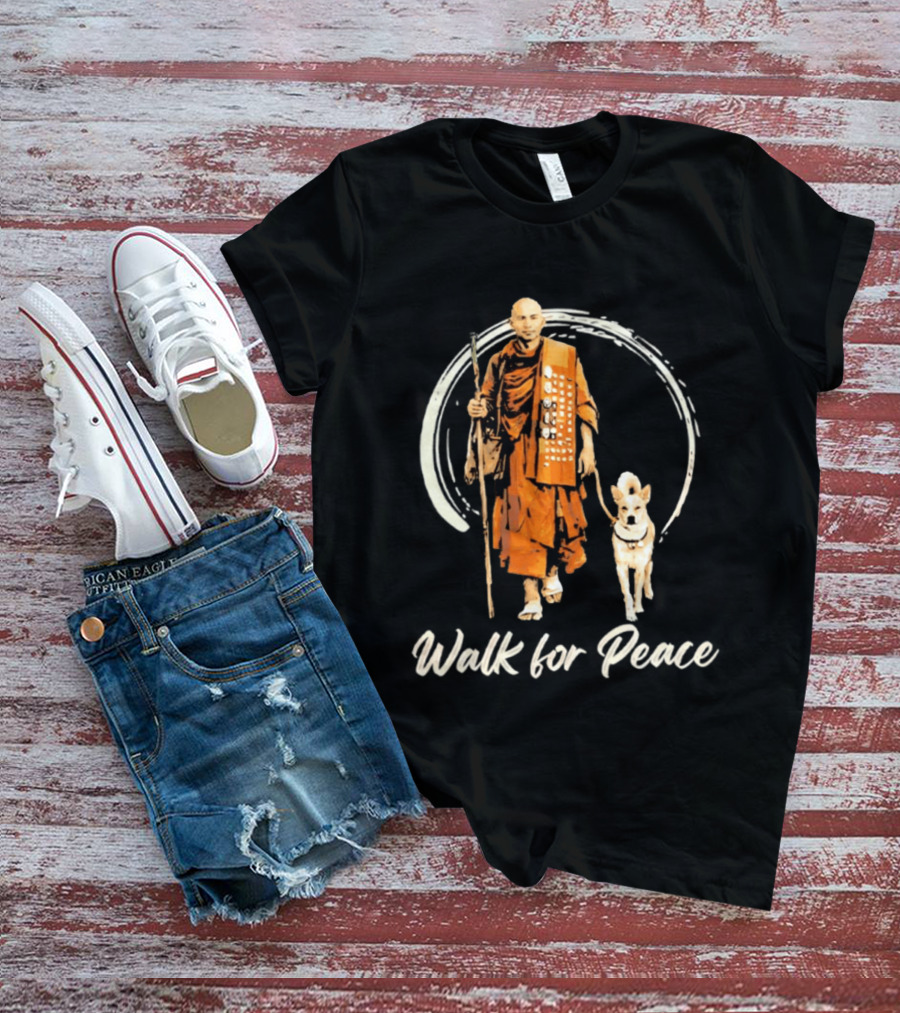 Walk For Peace Aloka With Monk And Dog T-Shirt