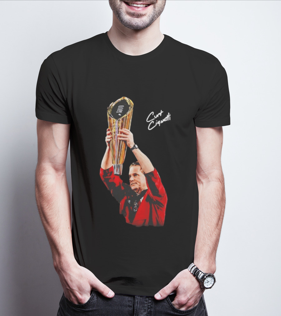 Curt Cignetti Trophy Hoist Indiana Hoosiers Coaching Legend T-Shirt