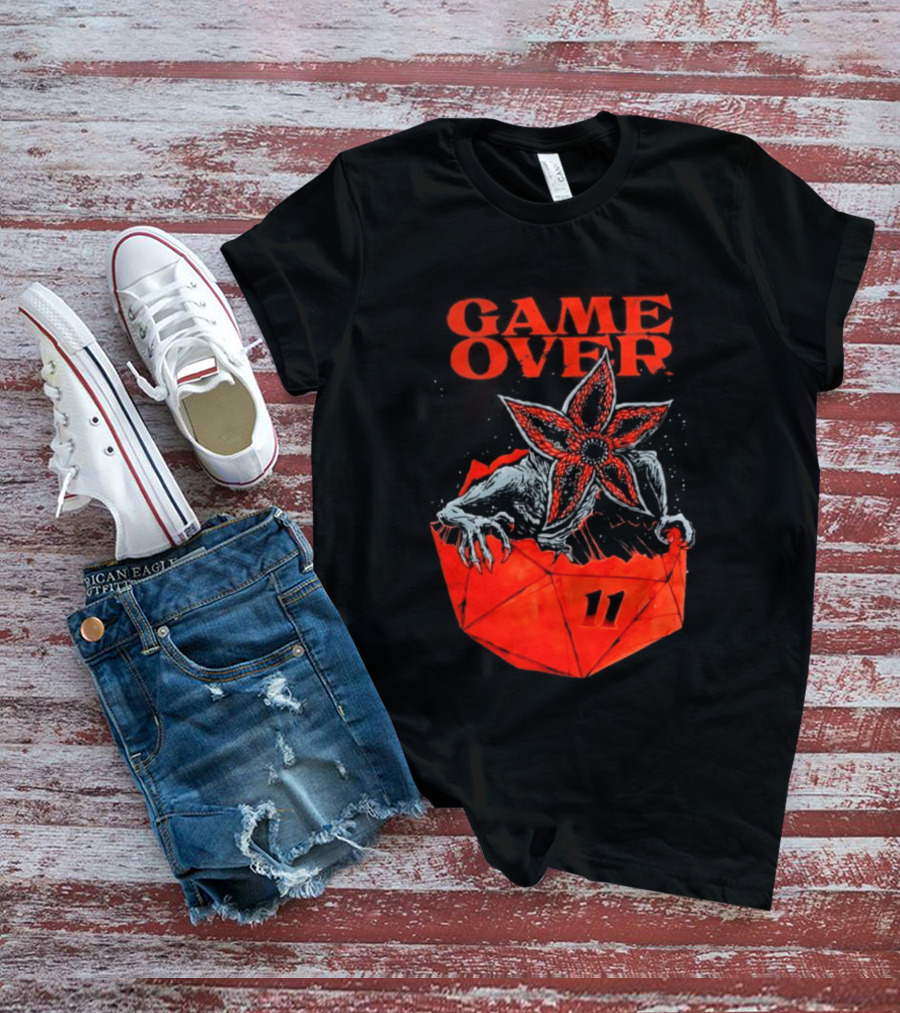 Game Over Stranger Things Demogorgon Eleven Dice T-Shirt