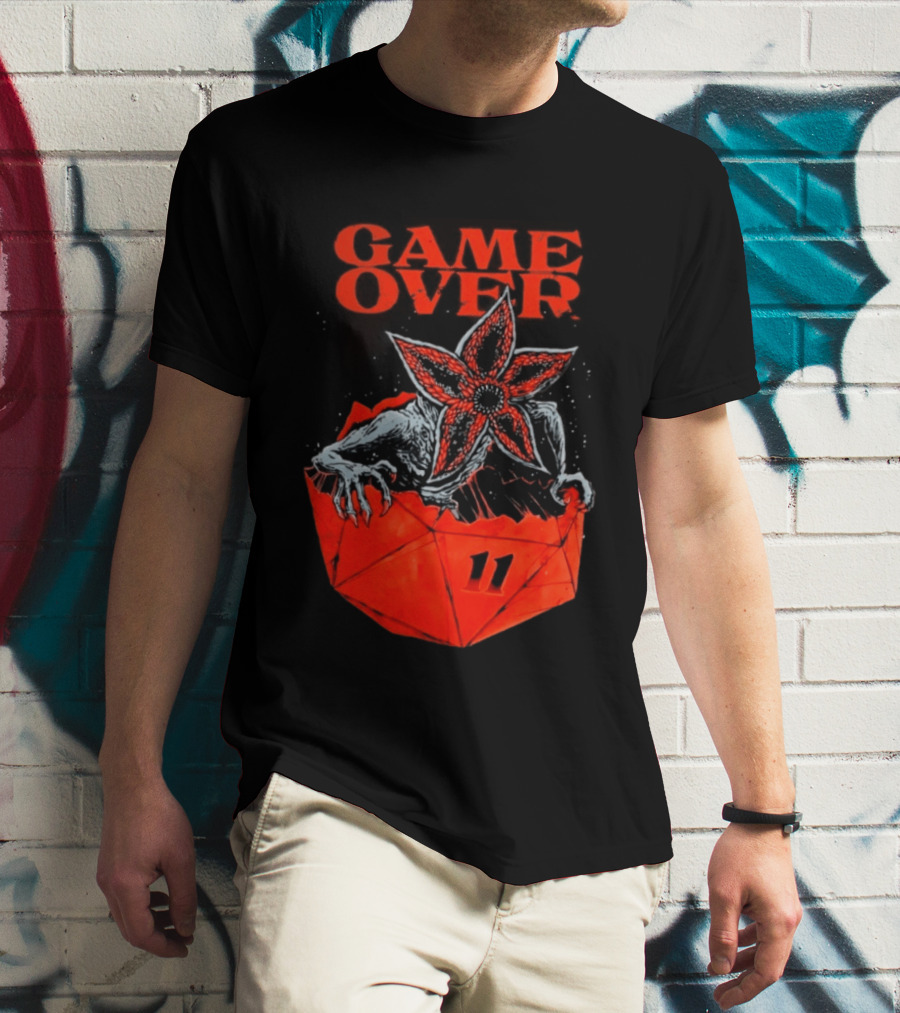 Game Over Stranger Things Demogorgon Eleven Dice T-Shirt