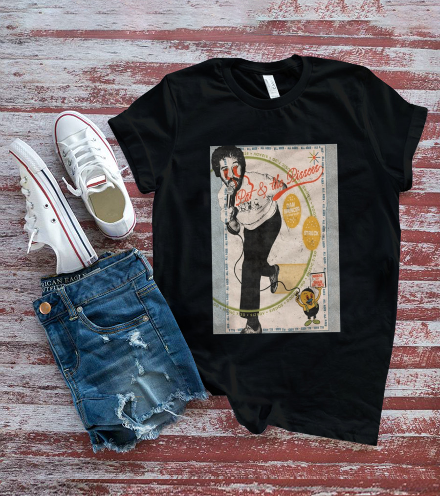 Pat & The Pissers Dan Spencer Struck March 2 All Ages Square Cat Vinyl Concert T-Shirt
