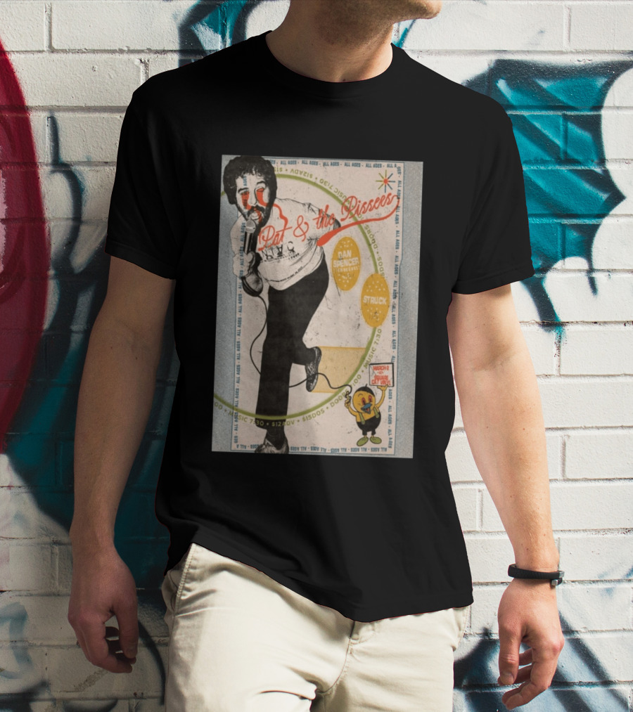 Pat & The Pissers Dan Spencer Struck March 2 All Ages Square Cat Vinyl Concert T-Shirt