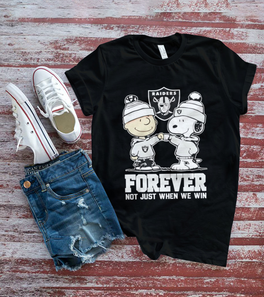 Peanuts Snoopy Charlie Brown Raiders Forever Not Just When We Win T-Shirt