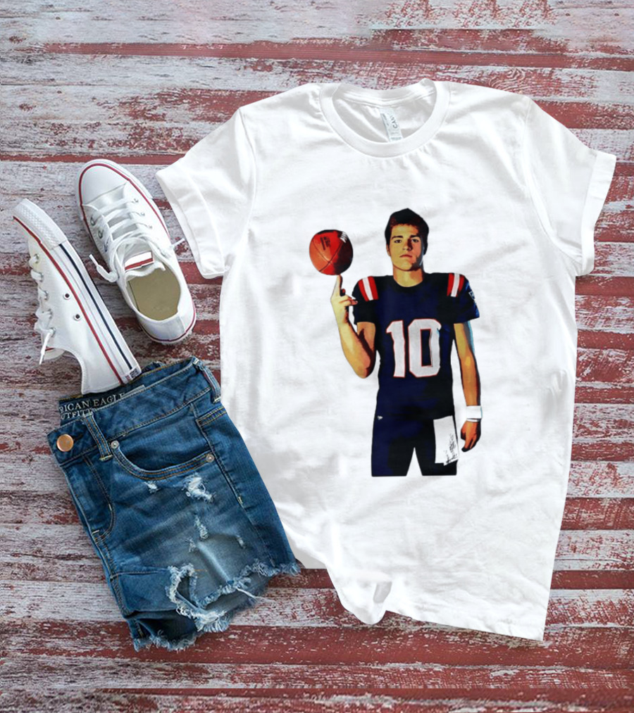 Drake Maye M.N.E.G.A. New England Patriots Football 10 T-Shirt