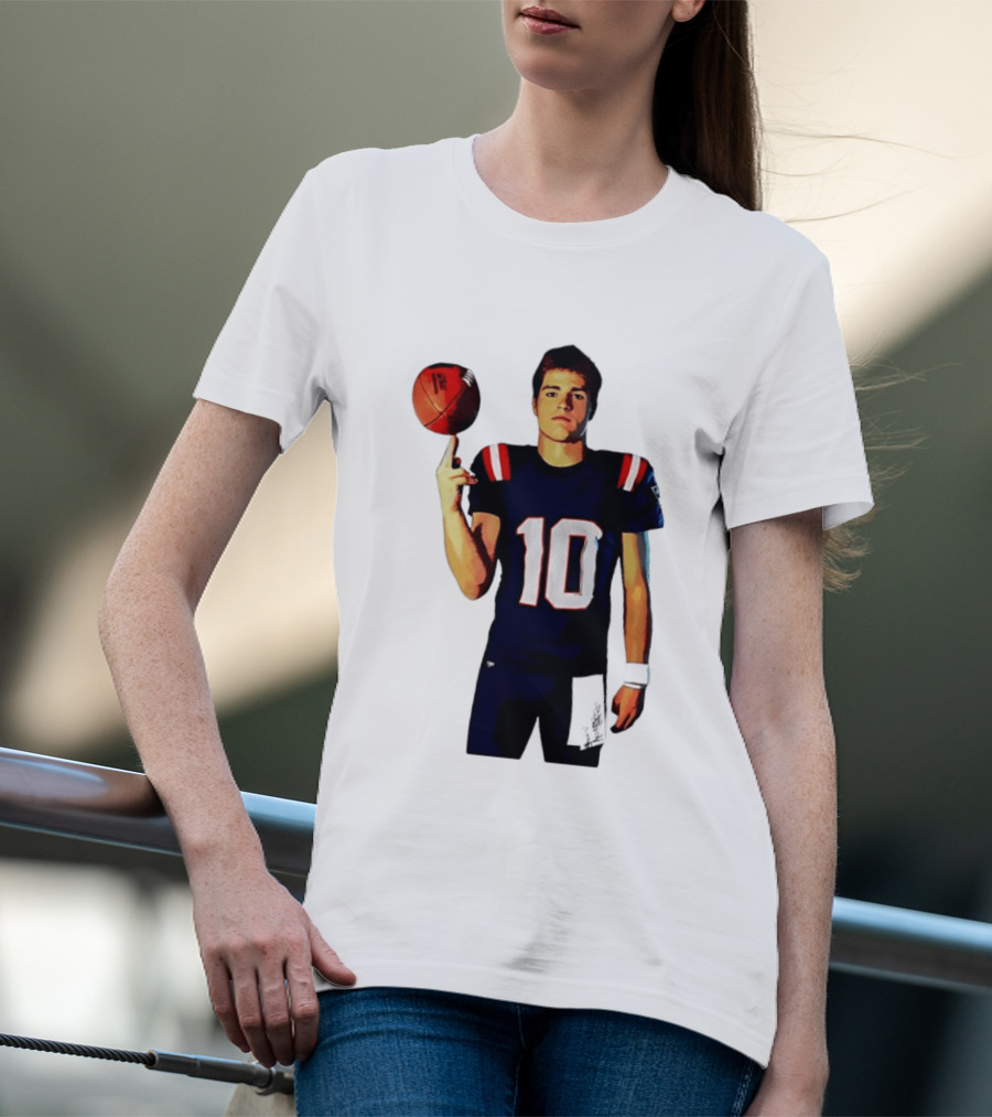 Drake Maye M.N.E.G.A. New England Patriots Football 10 T-Shirt