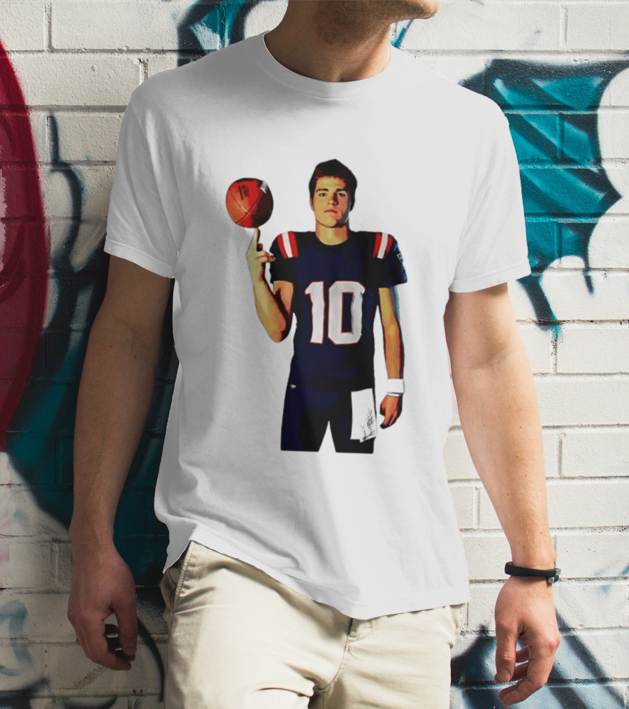 Drake Maye M.N.E.G.A. New England Patriots Football 10 T-Shirt