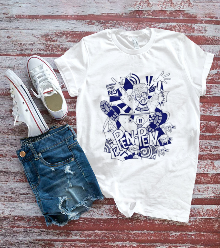 Pen Pen Alterna Ve Abstract Character Blue Vibes T-Shirt