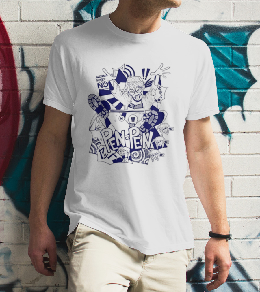 Pen Pen Alterna Ve Abstract Character Blue Vibes T-Shirt