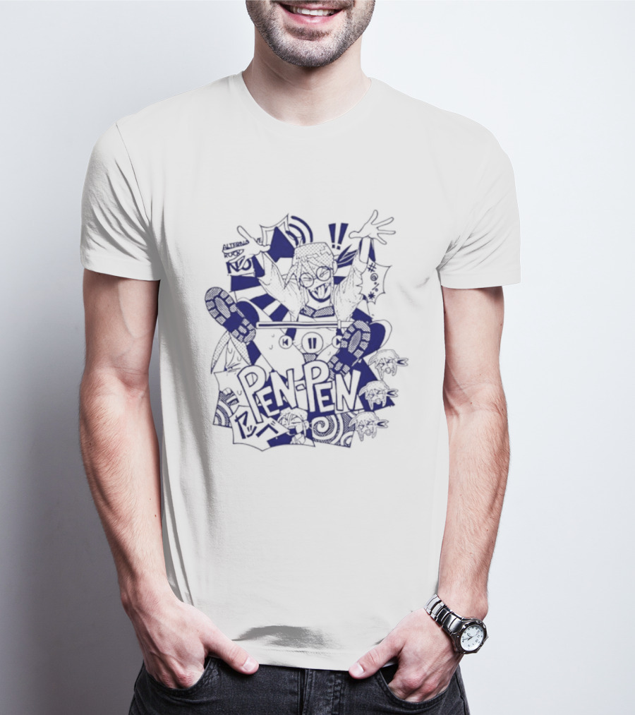 Pen Pen Alterna Ve Abstract Character Blue Vibes T-Shirt