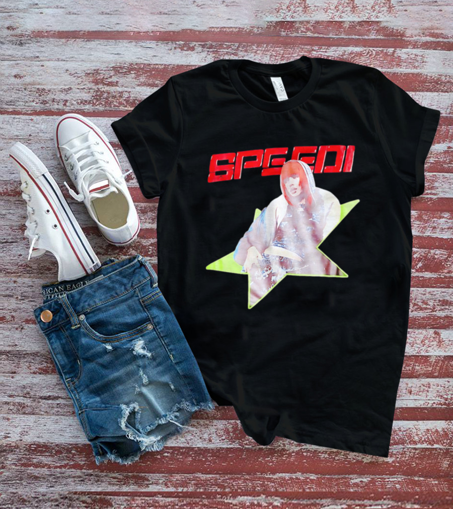 Lisa X AlterEgo Speedi Red Text Star T-Shirt
