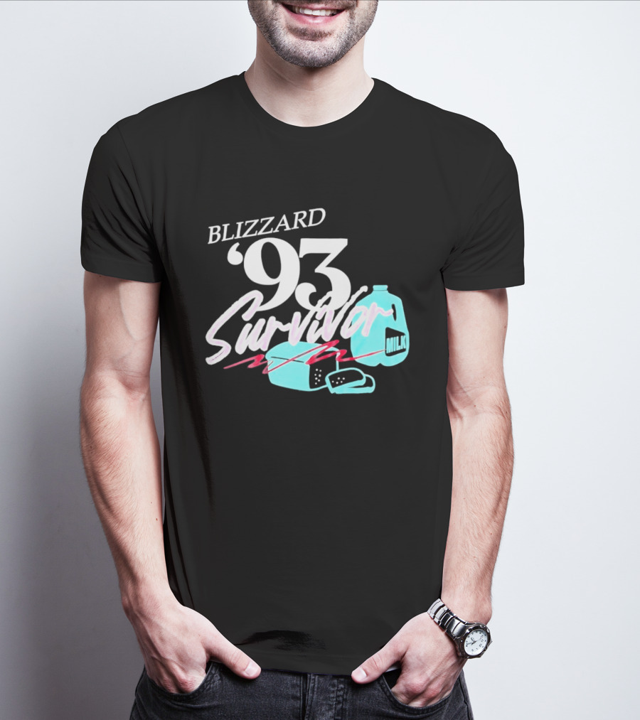 Blizzard '93 Survivor Milk Bread Humor T-Shirt