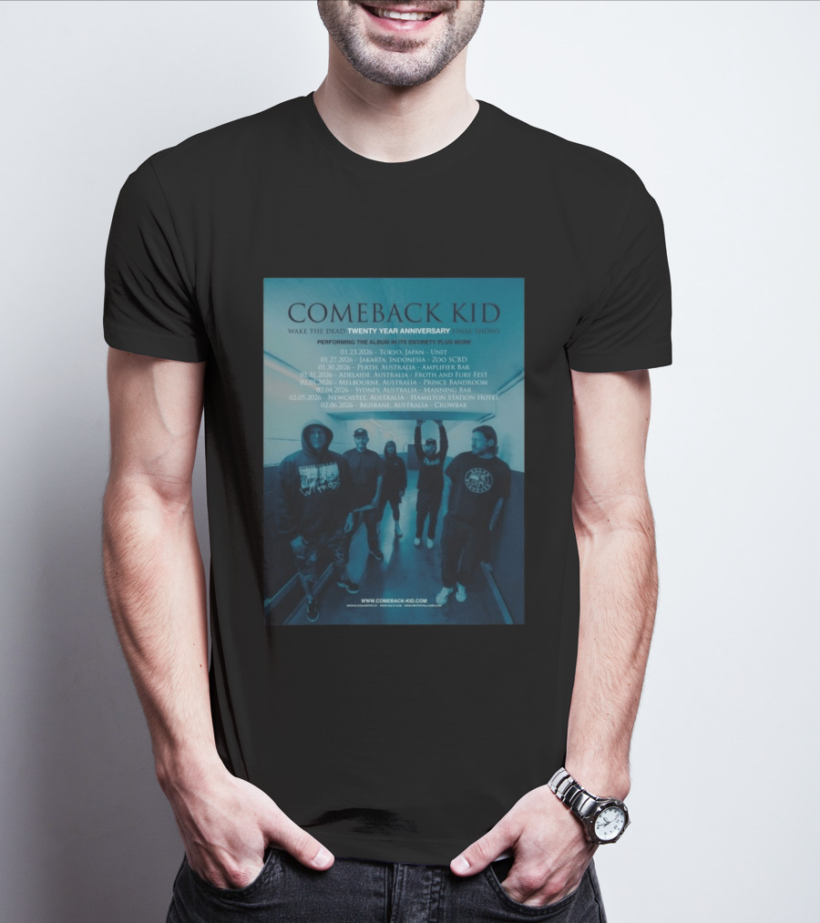 Comeback Kid Wake The Dead Twenty Year Anniversary Asia Australia Tour 2026 Dates T-Shirt