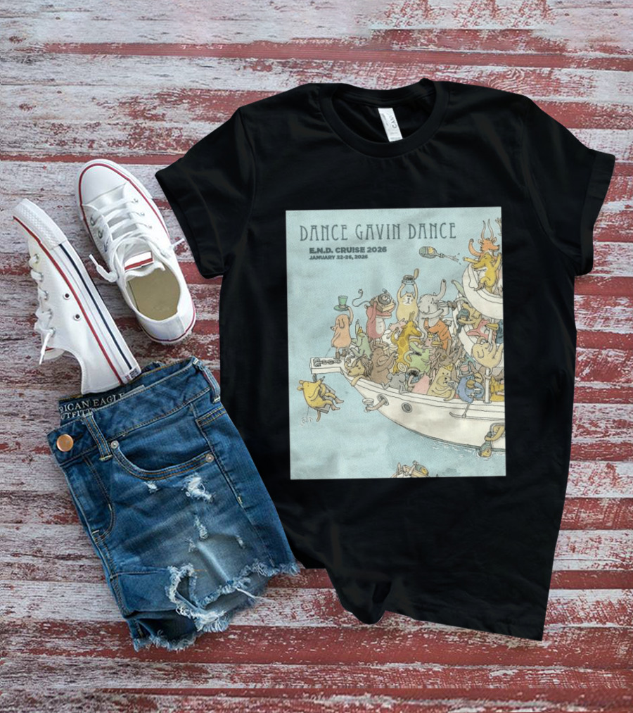Dance Gavin Dance E.N.D. Cruise 2026 January 22 26 Whimsical Animal Party T-Shirt