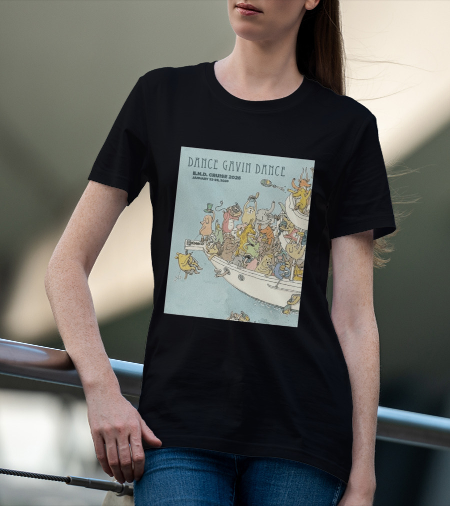 Dance Gavin Dance E.N.D. Cruise 2026 January 22 26 Whimsical Animal Party T-Shirt